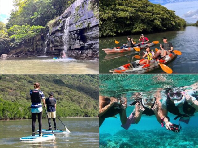 【西表島/1日】美しい海と緑に癒されよう！水落の滝SUP/カヌー＆シュノーケリングツアー★写真無料