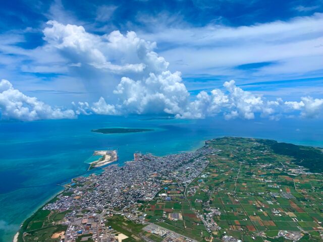 沖縄　上空写真　離島